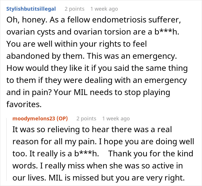 Reddit conversation about woman struggling without support after surgery while caring for two kids and feeling abandoned. Reddit conversation about woman struggling without support after surgery while caring for two kids and feeling abandoned.