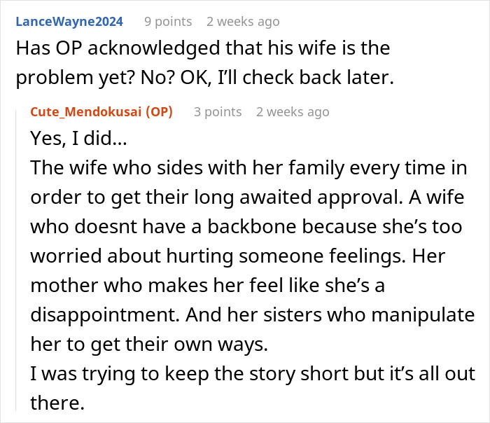 Screenshot of an online discussion about a husband sick of hosting his wife’s distant relatives without gratitude. Screenshot of an online discussion about a husband sick of hosting his wife’s distant relatives without gratitude.