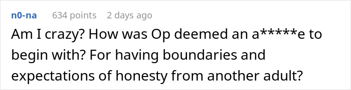 Screenshot of a forum comment discussing boundaries and honesty in a situation involving a man, his girlfriend, and her son. Screenshot of a forum comment discussing boundaries and honesty in a situation involving a man, his girlfriend, and her son.