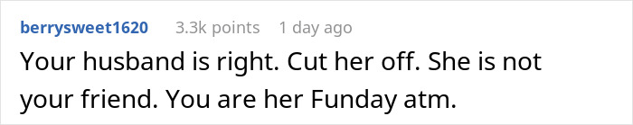 Comment on social media about a woman duped by a friend who forgot her wallet and didn’t say thank you