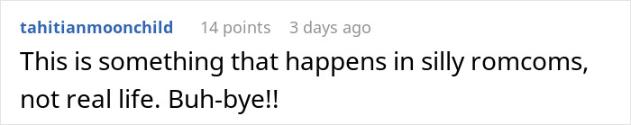 Screenshot of a social media comment expressing disbelief about loyalty tests in relationships, reflecting on real-life reactions.
