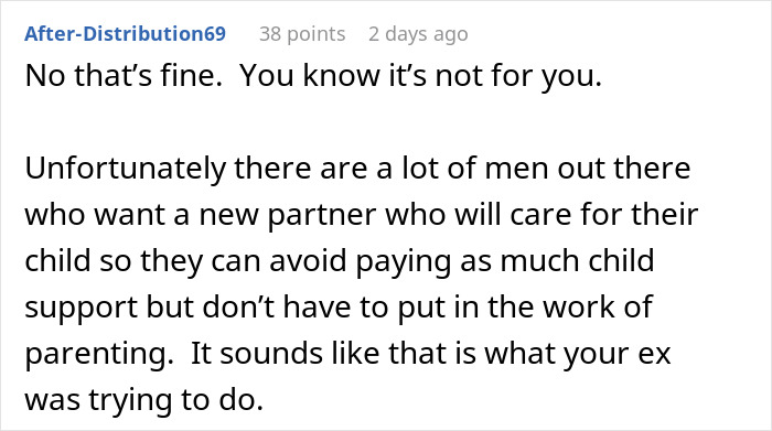 Comment discussing men prioritizing children and avoiding parenting responsibilities in relationships and dating with kids. Comment discussing men prioritizing children and avoiding parenting responsibilities in relationships and dating with kids.