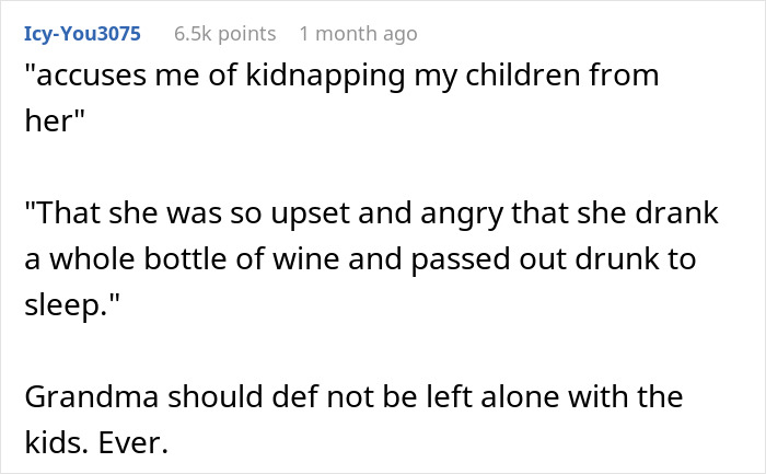 Screenshot of a social media comment about a mother accusing daughter of kidnapping over lack of updates during child’s procedure. Screenshot of a social media comment about a mother accusing daughter of kidnapping over lack of updates during child’s procedure.
