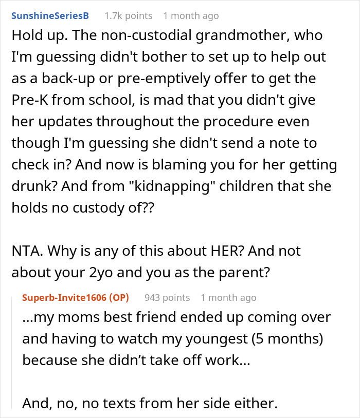 Discussion about mother accusing daughter of kidnapping after no updates during child's medical procedure shared online. Discussion about mother accusing daughter of kidnapping after no updates during child's medical procedure shared online.