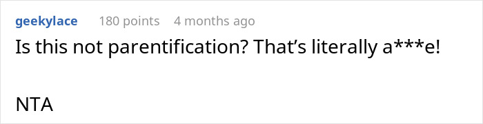 Screenshot of a social media comment discussing parents admitting they had another baby to care for their disabled son and his reaction. Screenshot of a social media comment discussing parents admitting they had another baby to care for their disabled son and his reaction.