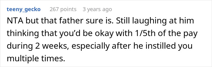 Comment discussing unfair treatment and false accusations against a babysitter by rude, rich folks after a missed business trip.