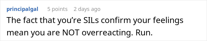Text message screenshot showing a warning that SILs confirm feelings and advise not to overreact in a troubled relationship scenario. Text message screenshot showing a warning that SILs confirm feelings and advise not to overreact in a troubled relationship scenario.