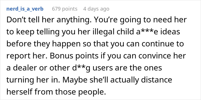 Comment advising to gather evidence of illegal adoption plans to report sister to CPS and protect against her actions.