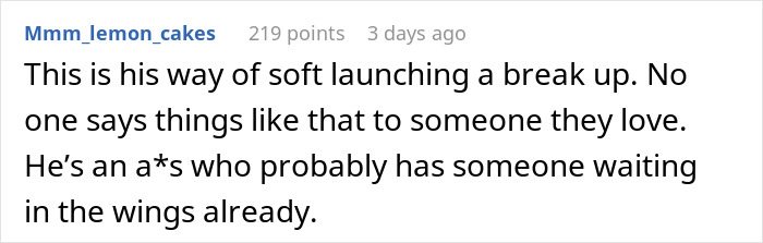 Screenshot of a Reddit comment criticizing a rich boyfriend demanding equal split rent as girlfriend refuses to agree. Screenshot of a Reddit comment criticizing a rich boyfriend demanding equal split rent as girlfriend refuses to agree.