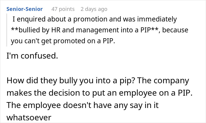 Employee confused about HR and management bullying into a PIP after asking about promotion at work.