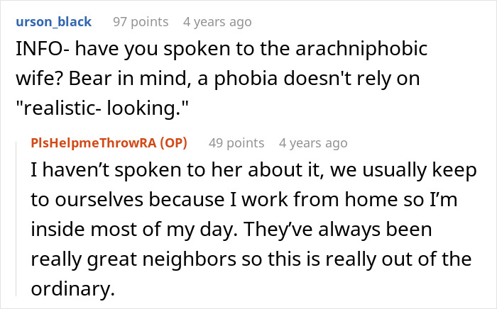 Online discussion about a neighbor threatening a couple over their elaborate Halloween decorations.
