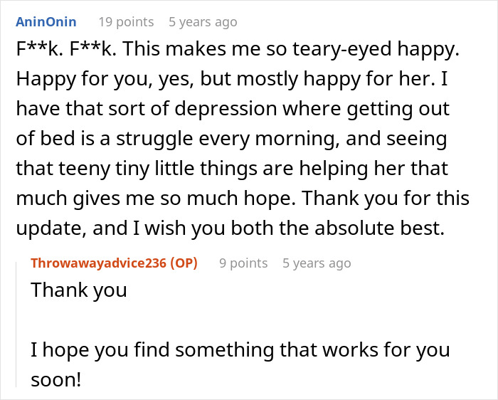 Screenshot of an online conversation discussing depression and the struggle to overcome feelings of laziness. Screenshot of an online conversation discussing depression and the struggle to overcome feelings of laziness.