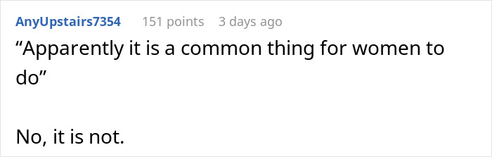 Screenshot of a Reddit comment discussing relationship loyalty test and how common it is for women to do it.