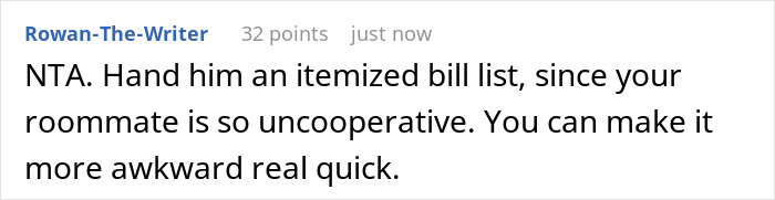 Screenshot of a Reddit comment discussing a woman horrified after seeing roommate’s boyfriend use her fancy products. Screenshot of a Reddit comment discussing a woman horrified after seeing roommate’s boyfriend use her fancy products.