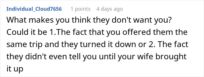 Reddit comment discussing reasons a family might separate and drive to Disneyland instead of going together. Reddit comment discussing reasons a family might separate and drive to Disneyland instead of going together.
