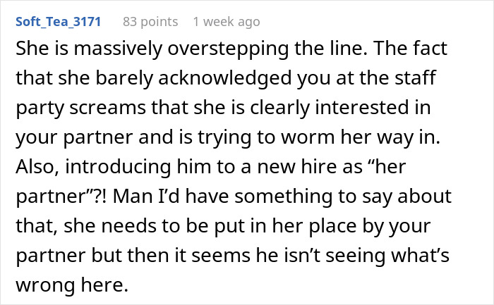 Comment discussing boundaries crossed by a work wife sending hearts and selfies, causing girlfriend to be upset. Comment discussing boundaries crossed by a work wife sending hearts and selfies, causing girlfriend to be upset.