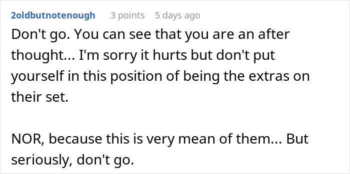 Comment warning against being treated as an afterthought, advising not to go and avoid family separate drive Disneyland issues. Comment warning against being treated as an afterthought, advising not to go and avoid family separate drive Disneyland issues.