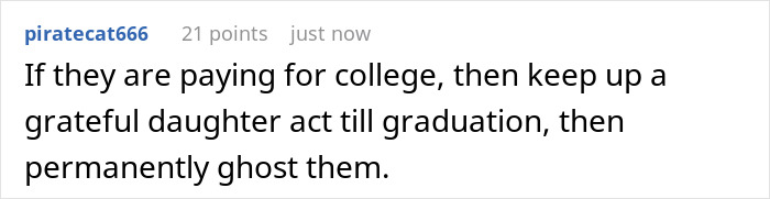 Screenshot of an online comment discussing a teen’s experience being dumped by parents at boarding school and ongoing anger. Screenshot of an online comment discussing a teen’s experience being dumped by parents at boarding school and ongoing anger.