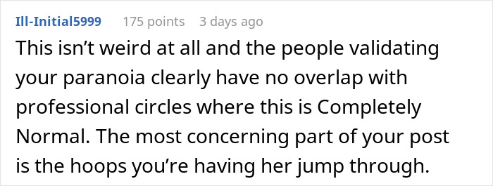 Commenter discusses woman going to gala with client as her date, leaving husband questioning the situation and norms. Commenter discusses woman going to gala with client as her date, leaving husband questioning the situation and norms.