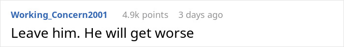 Comment on social media post warning to leave a rich boyfriend who demands equal rent split, suggesting he will get worse. Comment on social media post warning to leave a rich boyfriend who demands equal rent split, suggesting he will get worse.