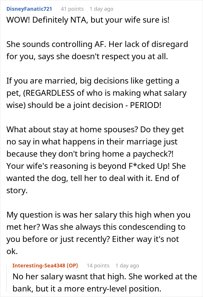 Man upset about unwanted puppy responsibility, discussing controlling spouse and joint pet decisions in marriage. Man upset about unwanted puppy responsibility, discussing controlling spouse and joint pet decisions in marriage.