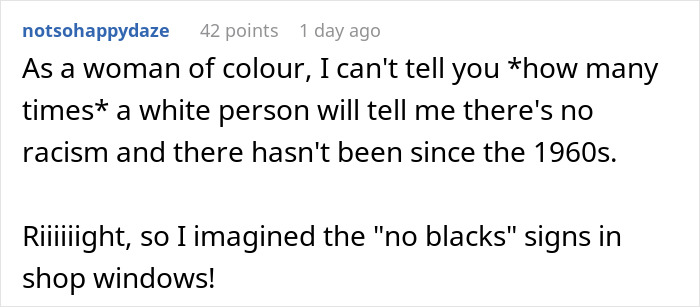 Screenshot of a forum post discussing racial remarks, highlighting the experience of dealing with an obnoxious dinner guest husband dreadful. Screenshot of a forum post discussing racial remarks, highlighting the experience of dealing with an obnoxious dinner guest husband dreadful.
