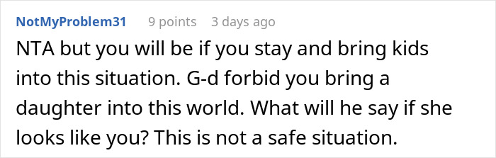 Screenshot of an online comment discussing concerns about a family situation involving a creepy brother-in-law. Screenshot of an online comment discussing concerns about a family situation involving a creepy brother-in-law.