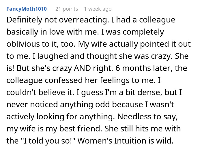 Reddit user shares story about man confused by girlfriend upset over his work wife sending hearts and mirror selfies. Reddit user shares story about man confused by girlfriend upset over his work wife sending hearts and mirror selfies.