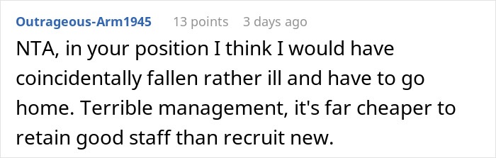 Screenshot of a Reddit comment discussing management issues and staff retention amid market changes and paycheck disparities. Screenshot of a Reddit comment discussing management issues and staff retention amid market changes and paycheck disparities.