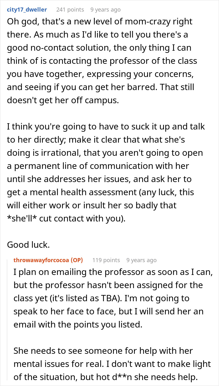 Conversation discussing parents lied about food allergies and seeking no contact solution with daughter.