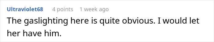 Comment mentioning gaslighting and relationship conflict regarding work wife sending hearts and selfies. Comment mentioning gaslighting and relationship conflict regarding work wife sending hearts and selfies.