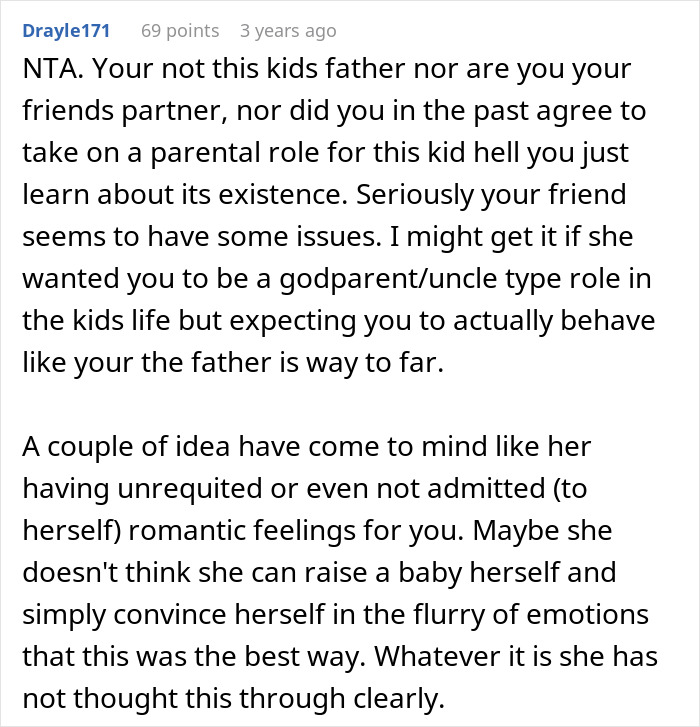 Woman keeps ex’s baby, assuming male best friend will take on father role, causing tension and confusion in relationships. Woman keeps ex’s baby, assuming male best friend will take on father role, causing tension and confusion in relationships.