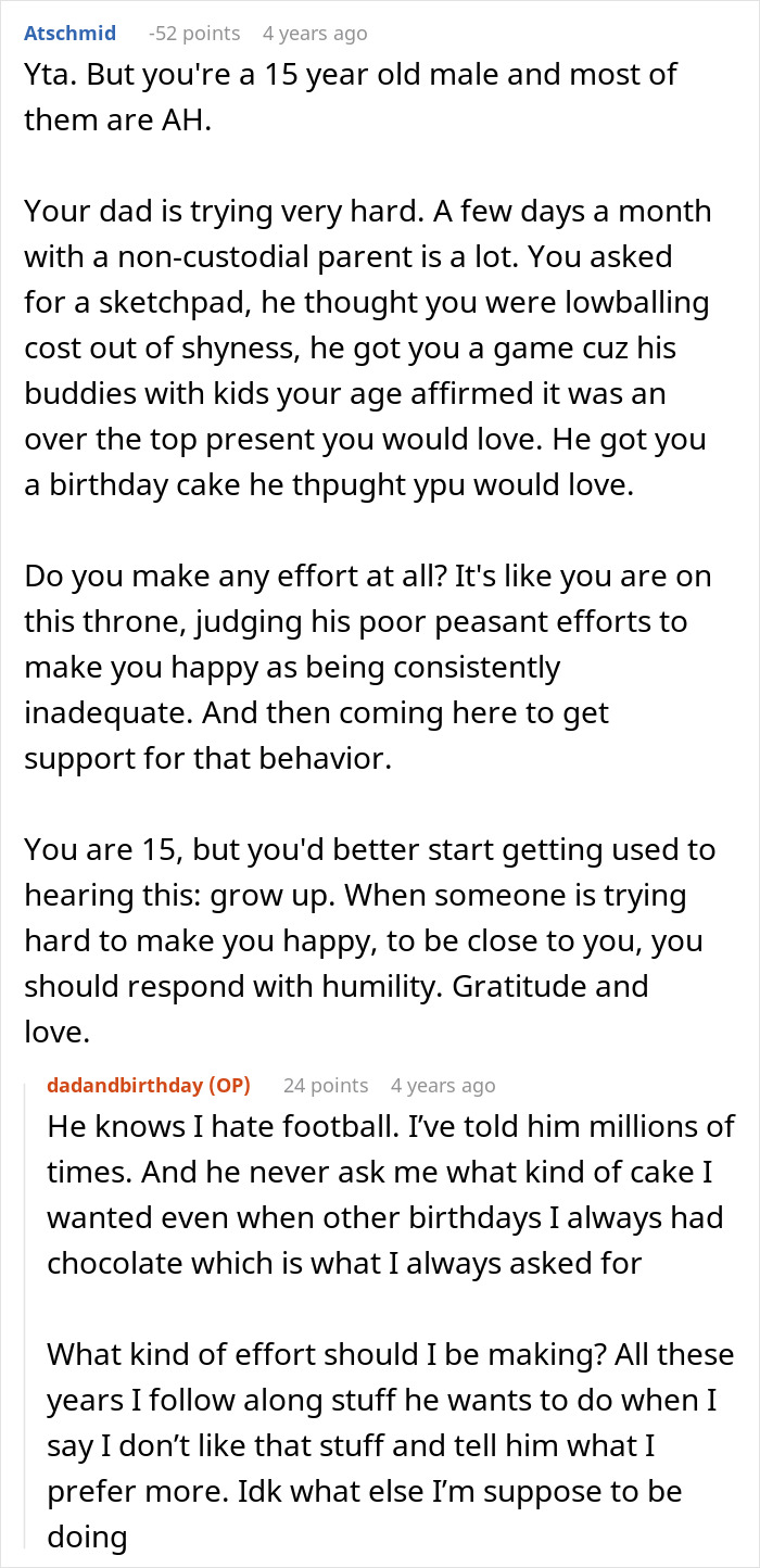 Teen tells dad would’ve remembered if you cared after birthday cake fail in a heartfelt online discussion. Teen tells dad would’ve remembered if you cared after birthday cake fail in a heartfelt online discussion.