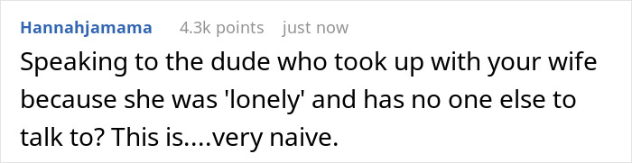 Comment on Reddit about a guy discovering his ex-wife cheated with his best man, fearing the best man targets his girlfriend.