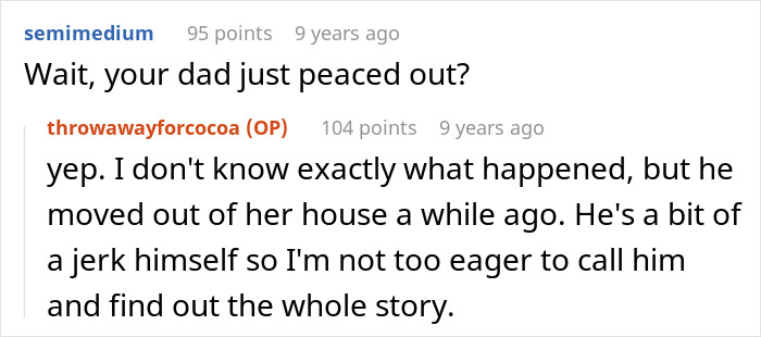 Reddit conversation showing a parent explaining no contact after parents lied about food allergies to their daughter.