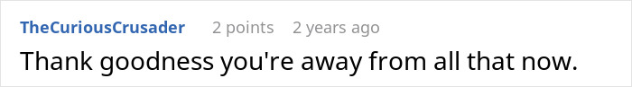 Screenshot of an online comment expressing relief, related to a woman realizing her ex might have been poisoning her. Screenshot of an online comment expressing relief, related to a woman realizing her ex might have been poisoning her.