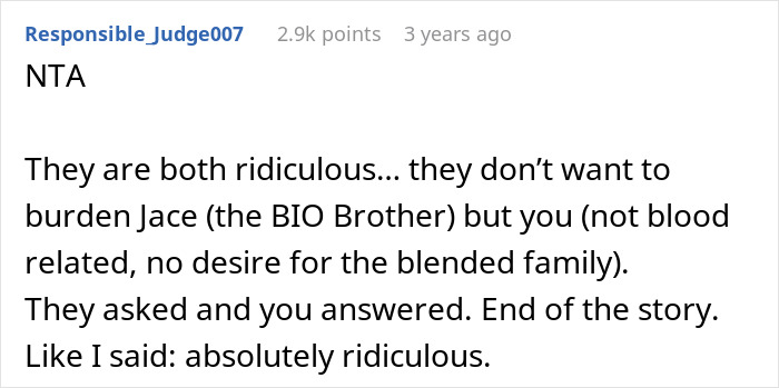 Comment on caregiver role preparation for disabled stepsister where 19YO says no and causes family tension. Comment on caregiver role preparation for disabled stepsister where 19YO says no and causes family tension.