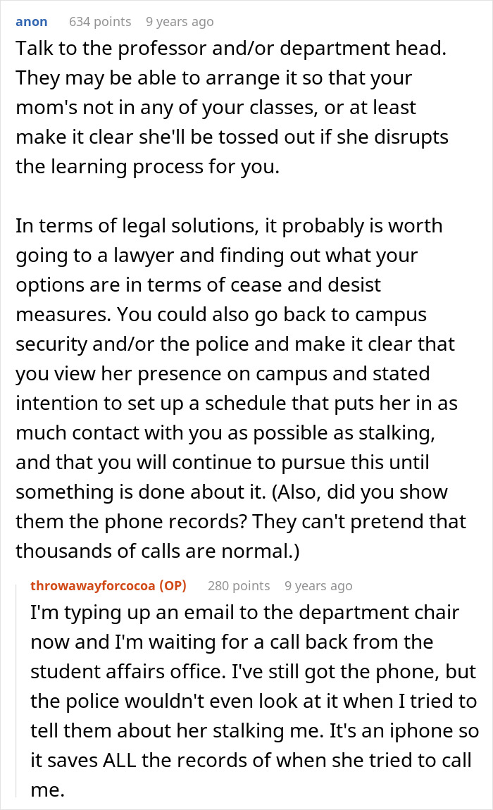 Screenshot of an online forum discussion about handling parents lied food allergies daughter no contact and pursuing legal advice.