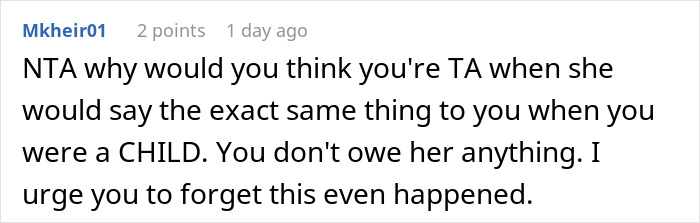 Screenshot of a Reddit comment discussing a mom telling daughter she wishes she was never born, causing a lasting rift. Screenshot of a Reddit comment discussing a mom telling daughter she wishes she was never born, causing a lasting rift.