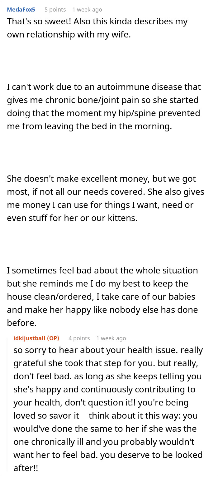 Alt text: Woman proudly funds her stay-at-home boyfriend&rsquo;s life, highlighting his intelligence, kindness, and worth.