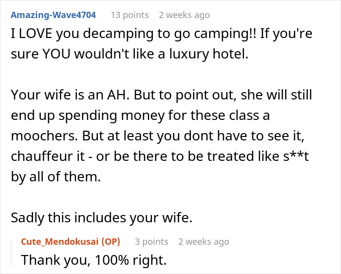 Reddit comments discussing a husband sick of hosting distant relatives without thanks, refusing to do it again. Reddit comments discussing a husband sick of hosting distant relatives without thanks, refusing to do it again.