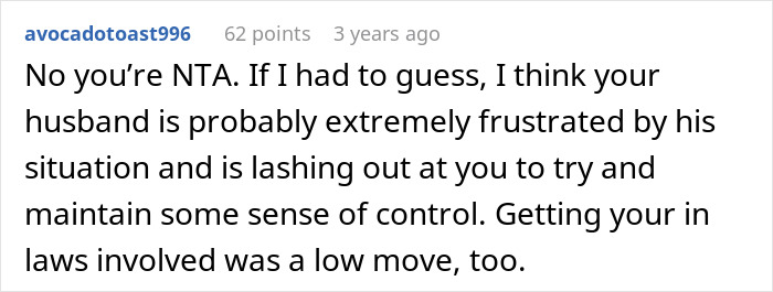 Comment about wife cleaning bed multiple times and standing up as husband refuses to use diapers or catheter. Comment about wife cleaning bed multiple times and standing up as husband refuses to use diapers or catheter.