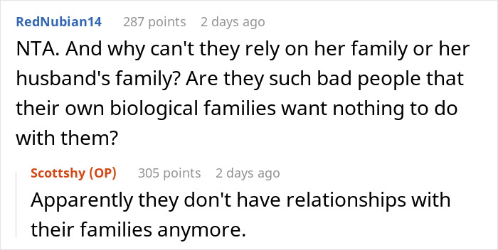 Screenshot of an online discussion about a woman expecting help from her ex-husband after leaving him for another man. Screenshot of an online discussion about a woman expecting help from her ex-husband after leaving him for another man.