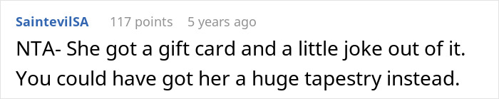 Screenshot of a Reddit comment discussing a man trolling his sister with a dog photo gift instead of kid’s photos. Screenshot of a Reddit comment discussing a man trolling his sister with a dog photo gift instead of kid’s photos.