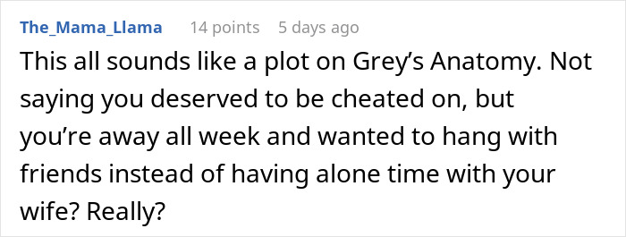 Comment on Reddit post discussing a guy finding out his ex-wife cheated with his best man, fearing for his girlfriend’s safety.