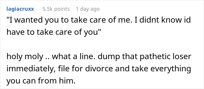 Comment expressing shock and advice on rethinking marriage after disturbing confession from husband in an online forum. Comment expressing shock and advice on rethinking marriage after disturbing confession from husband in an online forum.