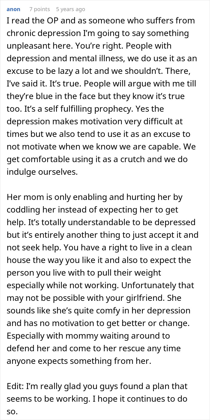 Comment discussing depression and mental illness, addressing excuses for being lazy and lack of motivation. Comment discussing depression and mental illness, addressing excuses for being lazy and lack of motivation.