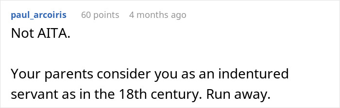 Screenshot of a Reddit comment discussing parents caring for their disabled son and the son's feelings of anger. Screenshot of a Reddit comment discussing parents caring for their disabled son and the son's feelings of anger.