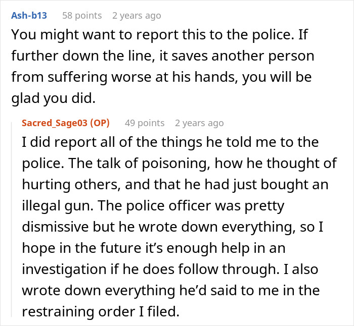 Reddit conversation about woman suspecting her ex of poisoning her after months of mysterious illness and weird confession. Reddit conversation about woman suspecting her ex of poisoning her after months of mysterious illness and weird confession.