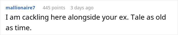 Comment on Reddit post about a man leaving his wife for a younger woman and facing the brutal truth of his choice. Comment on Reddit post about a man leaving his wife for a younger woman and facing the brutal truth of his choice.